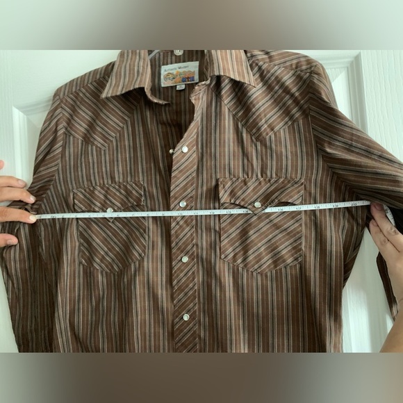 Vintage Pearl snap long sleeved brown western shirt size 15 - Picture 5 of 9